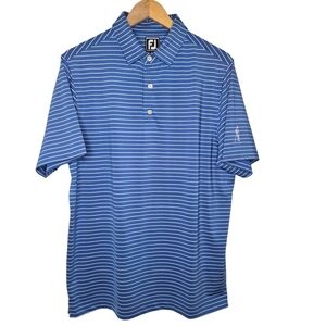 Foot Joy Mens Lisle Classic Stripe AF Print Golf Polo Shirt Medium